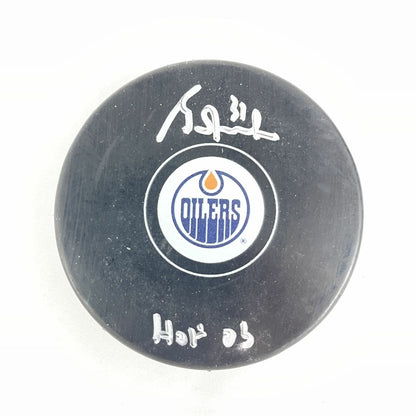 Grant Fuhr signed Hockey Puck BAS Beckett Edmonton Oilers Autographed