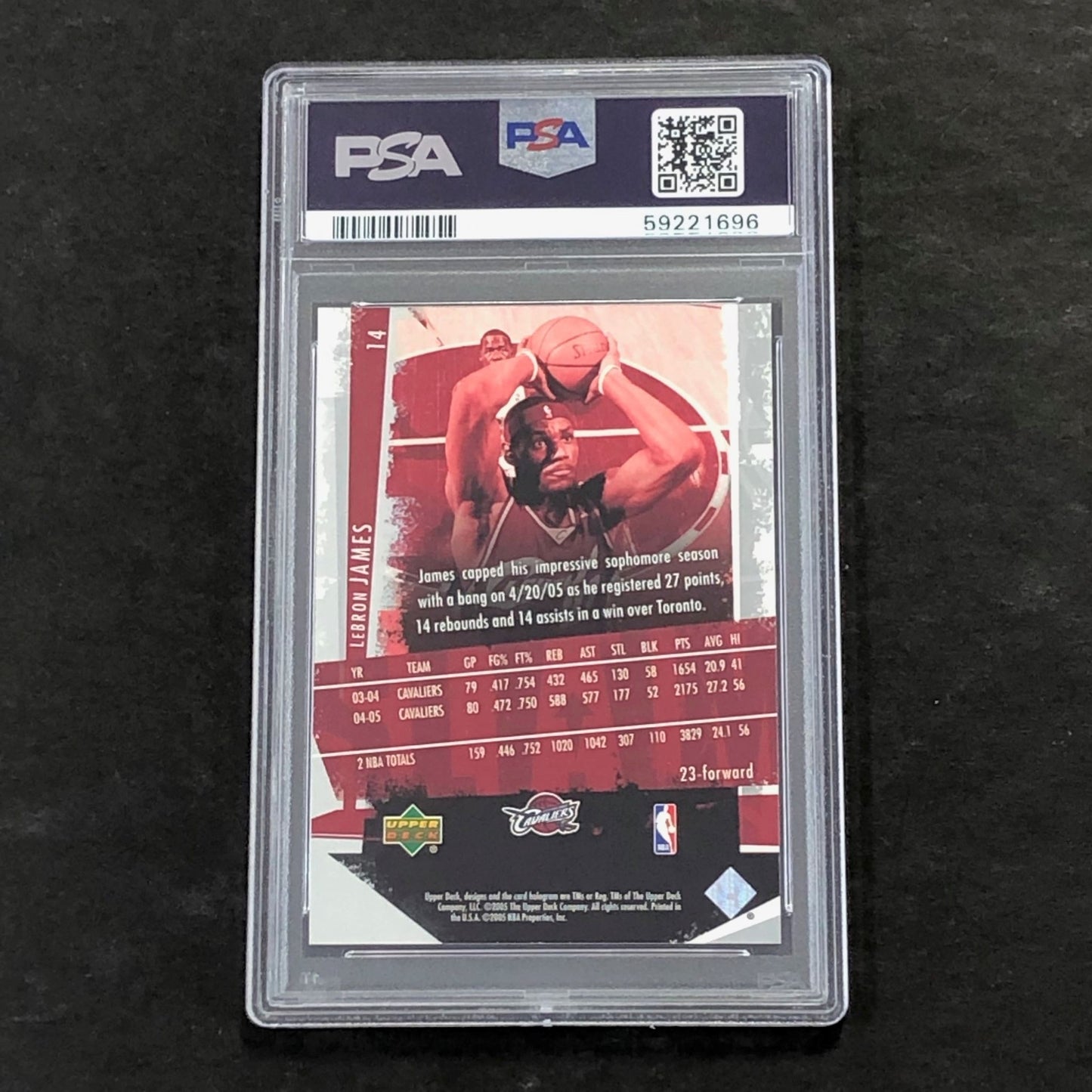 2005 Upper Deck Slam #14 Lebron James PSA 9 Mint Cavaliers
