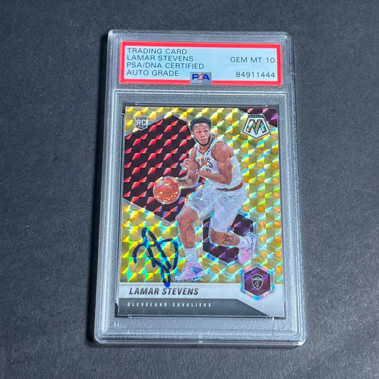 2020-21 Panini Mosaic #238 Lamar Stevens Signed Card AUTO 10 PSA Slabbed RC Cava