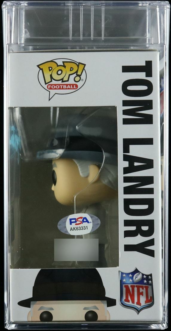 Craig Morton Signed Tom Landry Funko Pop PSA/DNA Encapsulated AUTO 10 Dallas Cow