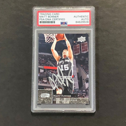 2009-10 Upper Deck #178 Matt Bonner Signed Card AUTO PSA Slabbed