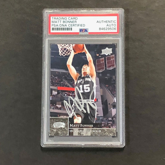 2009-10 Upper Deck #178 Matt Bonner Signed Card AUTO PSA Slabbed