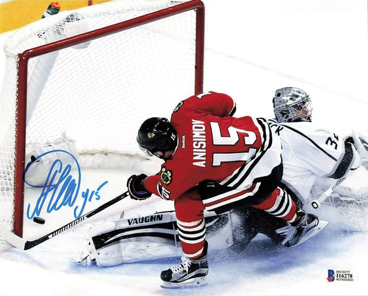 Artem Anisimov signed 8x10 photo BAS Beckett Chicago Blackhawks