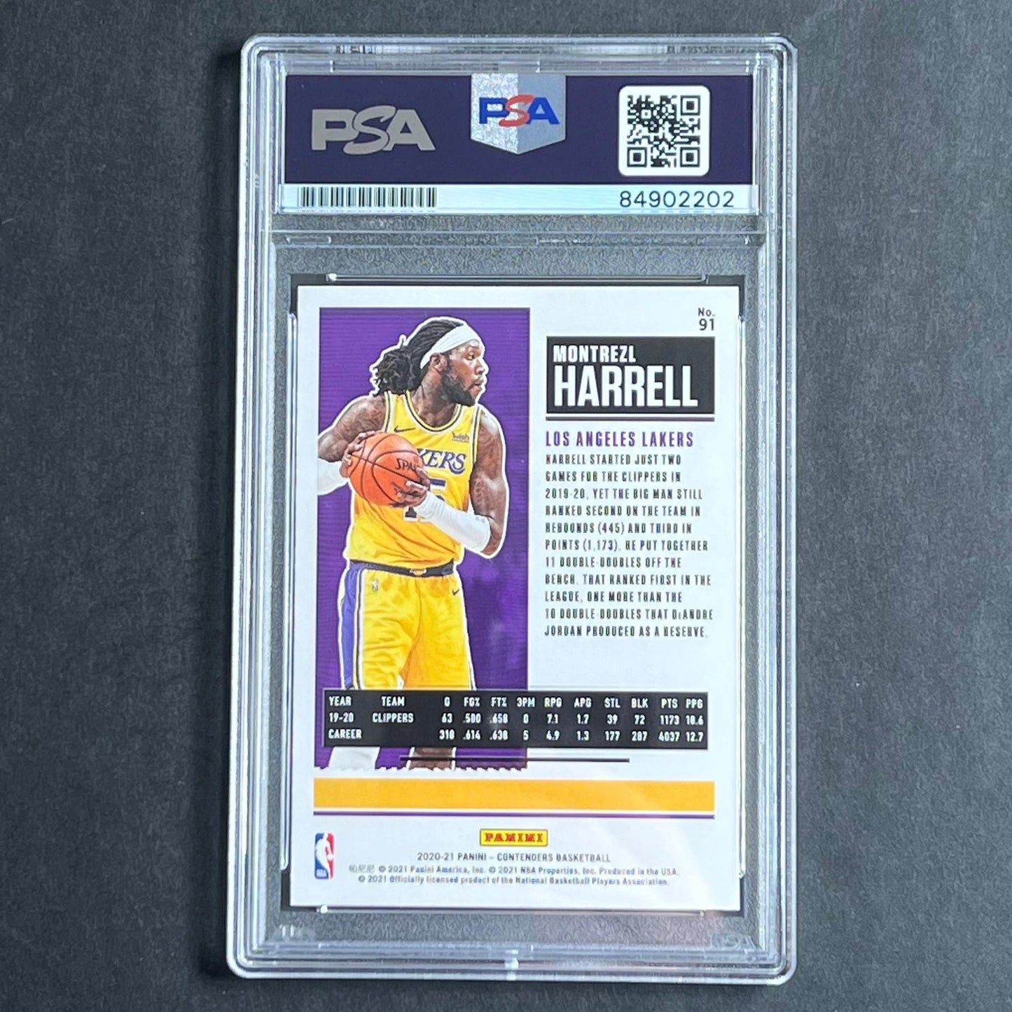 2020-21 Panini Contenders #91 Montrezl Harrell Signed Card PSA Slabbed Lakers