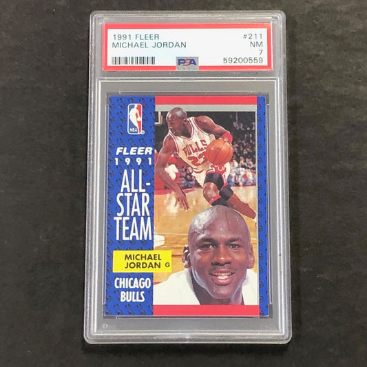 1991 Fleer #211 Michael Jordan PSA 7 NM RC Bulls