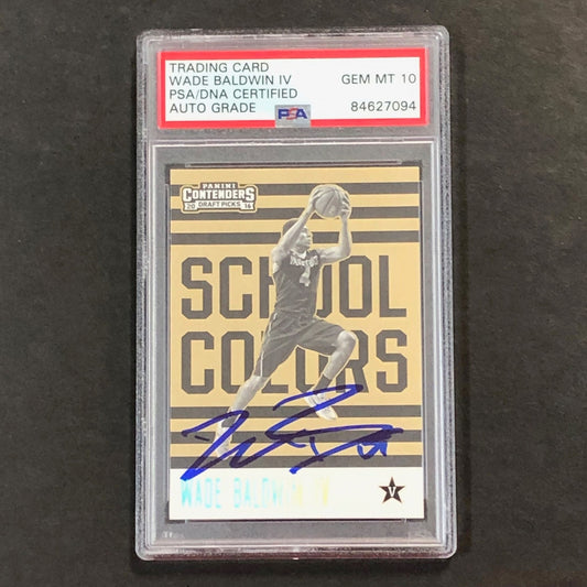 2016-17 Panini Contenders Draft Picks School Colors #17 Wade Baldwin IV Signed C