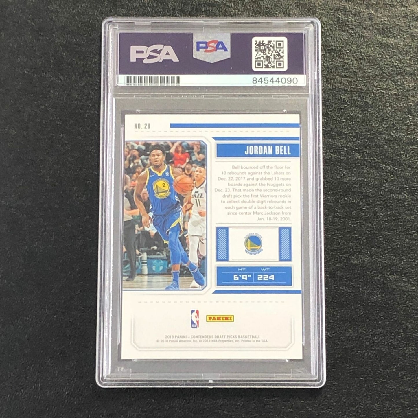 2018-19 Contenders Draft Picks #28 Jordan Bell Signed Card AUTO PSA Slabbed Warr