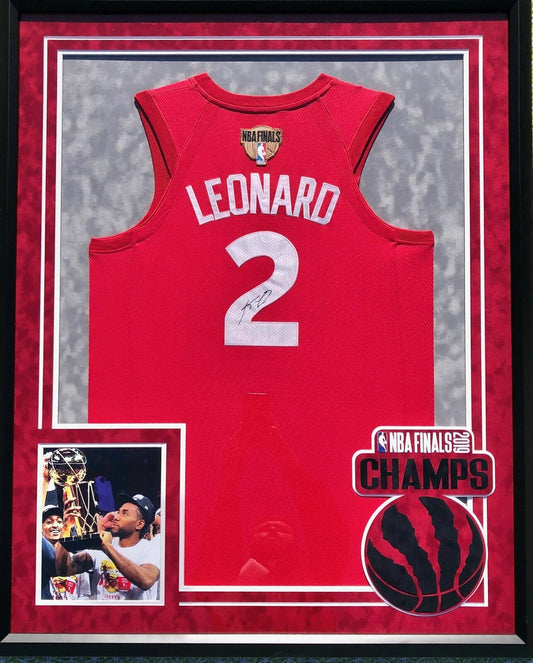 Kawhi Leonard Framed Signed Jersey PSA/DNA Toronto Raptors Auto Grade 10