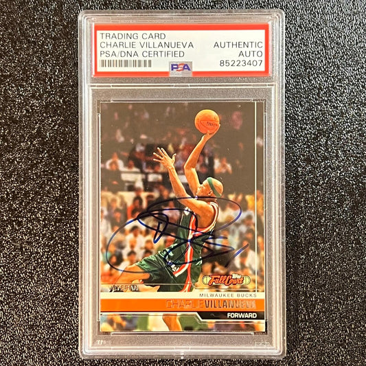 2005-06 Topps Breakdown #67 Charlie Villanueva Signed Card AUTO PSA/DNA Slabbed