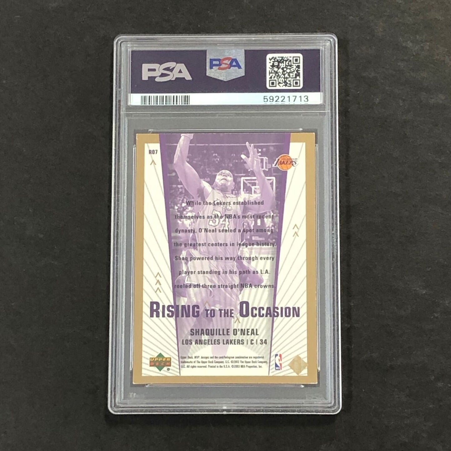 2003 Upper Deck MVP #RO7 Shaquille O'Neal PSA 6 EX-MT Rising to the Occasion