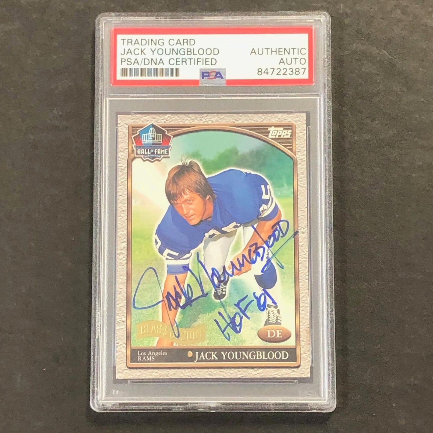 2001 Topps Football #JY Signed Card Jack Youngblood PSA Slabbed Auto Rams