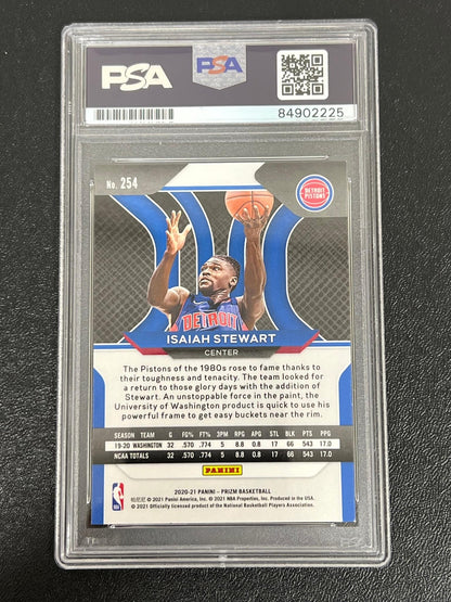 2020-21 Panini Prizm #254 Isaiah Stewart Signed Card AUTO PSA Slabbed RC Pistons
