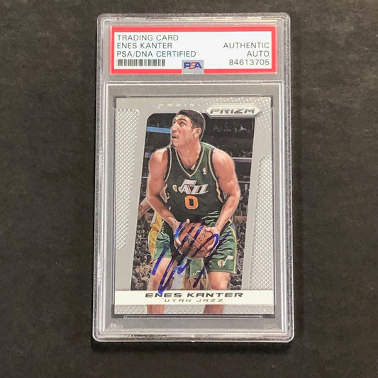 2013-14 Panini Prizm #58 Enes Kanter Signed AUTO PSA Slabbed Jazz