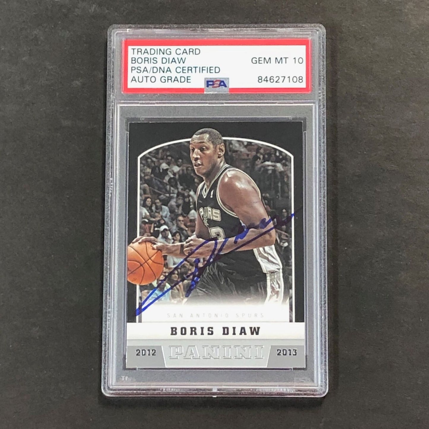 2012-13 Panini #20 Boris Diaw Signed Card AUTO 10 PSA Slabbed Spurs