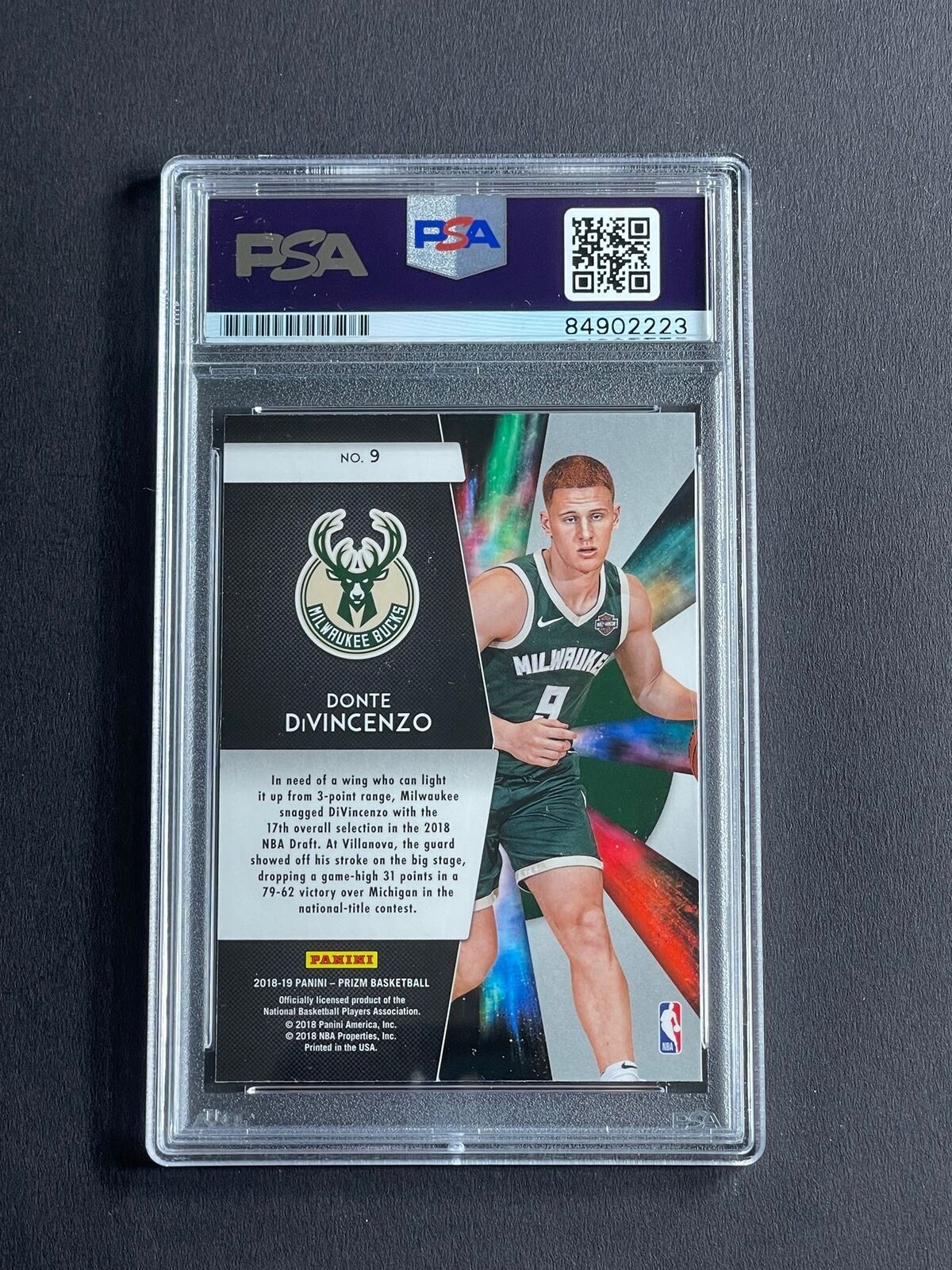 2018-19 Panini Prizm Freshman Phenoms #9 DONTE DIVINCENZO Signed Card PSA/DNA Sl
