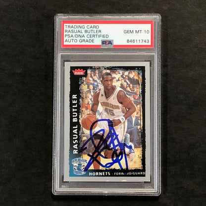 2008-09 Fleer Basketball #112 Rasual Butler Signed Card AUTO 10 PSA Slabbed Horn