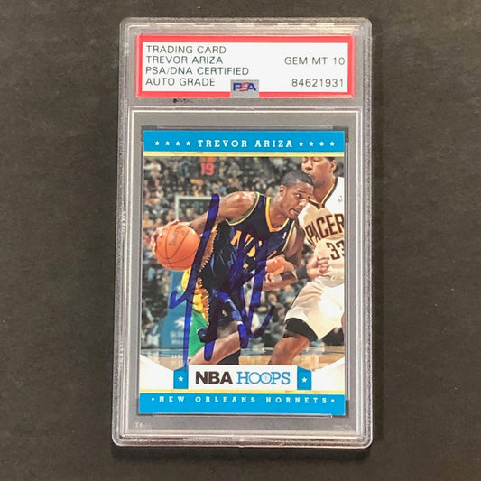 2012-13 Panini NBA Hoops #65 Trevor Ariza Signed Card AUTO 10 PSA Slabbed Hornet