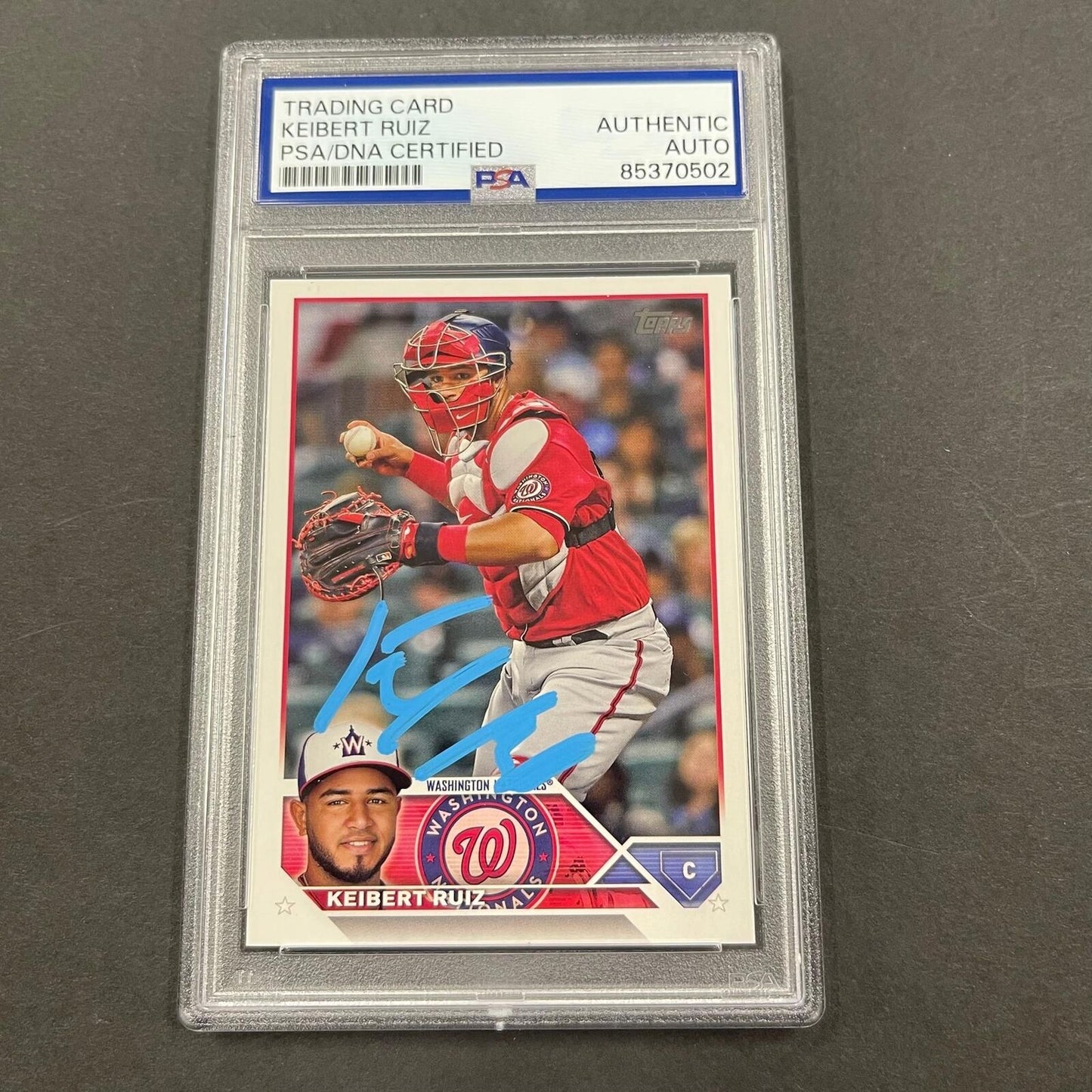 2023 Topps #130 Keibert Ruiz Signed Card PSA Slabbed Auto Washington Nationals