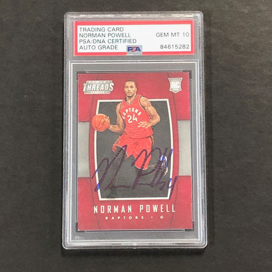 2015-16 Panini Threads #220 Norman Powell Signed Card AUTO 10 PSA Slabbed RC Rap