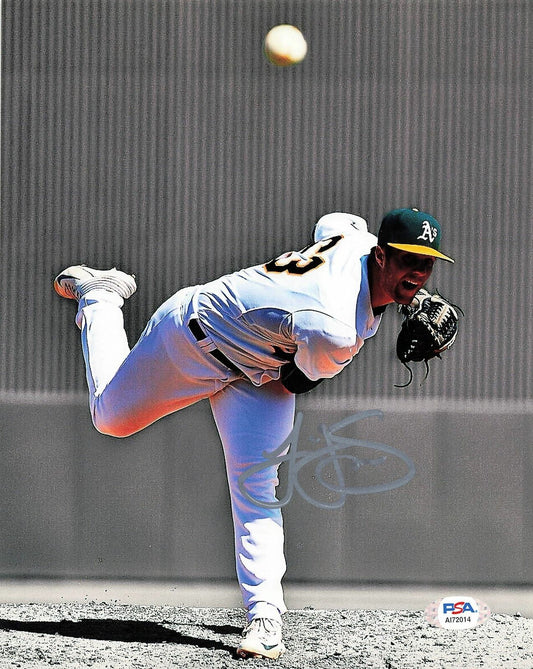 LOGAN SHORE signed 8x10 photo PSA/DNA Oakland Athletics Autographed