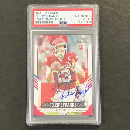 2021 Panini Score #368 Feleipe Franks Signed Card AUTO PSA Slabbed Arkansas Razo