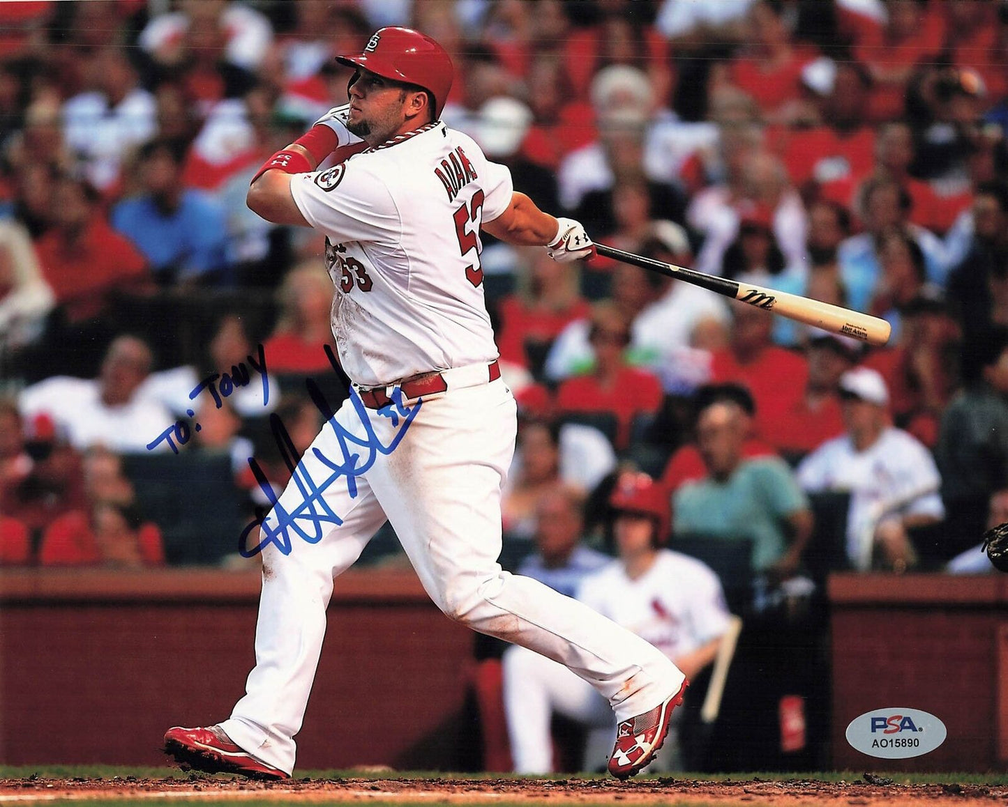 MATT ADAMS signed 8x10 photo PSA/DNA St. Louis Cardinals Autographed