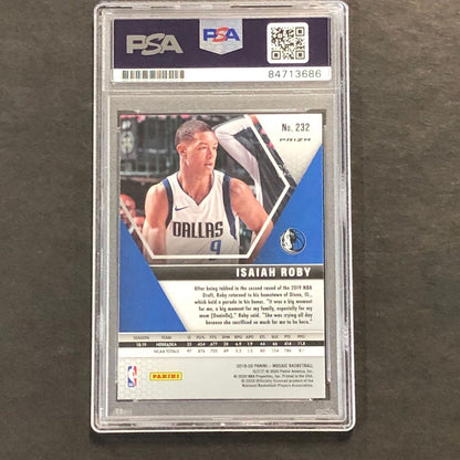 2019-20 Panini Mosaic Basketball #232 Isaiah Roby Signed Card PSA Slabbed RC Mav