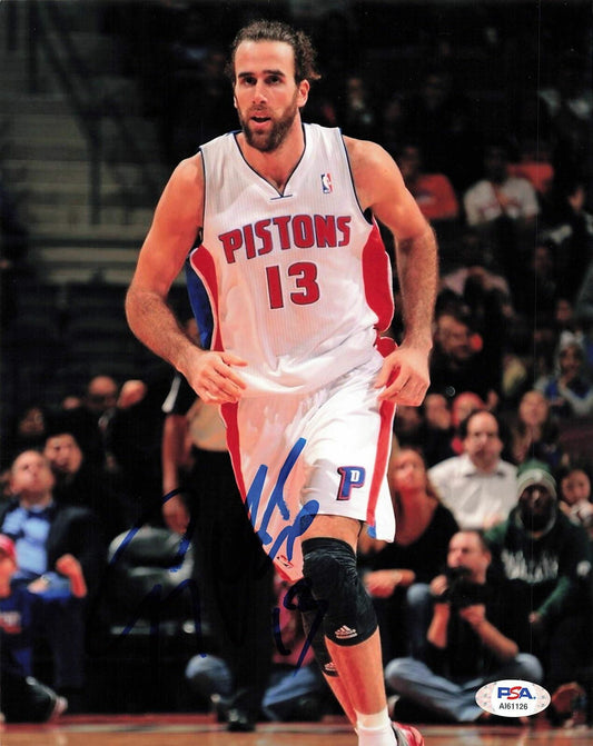 LUIGI DATOME signed 8x10 photo PSA/DNA Detroit Pistons Autographed