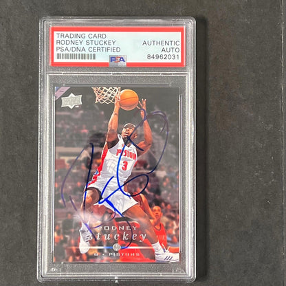 2008-2009 Upper Deck #52 Rodney Stuckey Signed Card AUTO PSA Slabbed Pistons