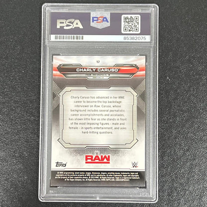 2019 Topps WWE Raw #17 Charly Caruso Signed Card PSA Slabbed Auto