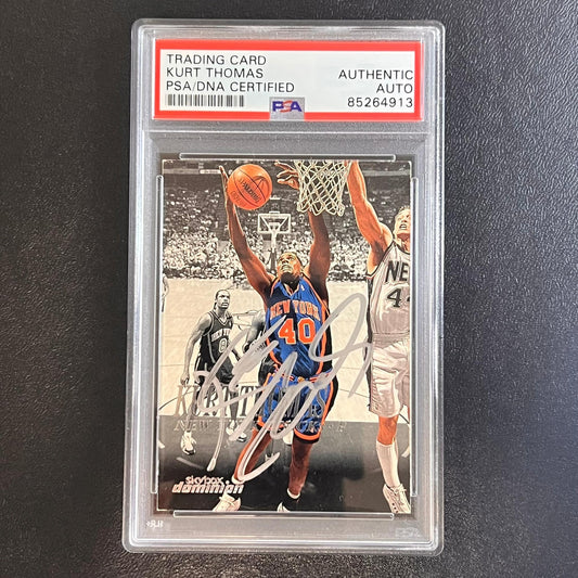 1999-2000 Fleer Skybox Dominion #164 Kurt Thomas Signed Card AUTO PSA Slabbed Kn