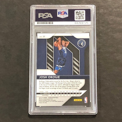 2018-19 Panini Prizm #37 Josh Okogie Signed Rookie Card AUTO 10 PSA Slabbed RC T