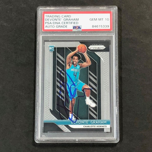 2018 Panini Prizm #288 Devonte' Graham Signed Card AUTO 10 PSA/DNA Slabbed RC Ho