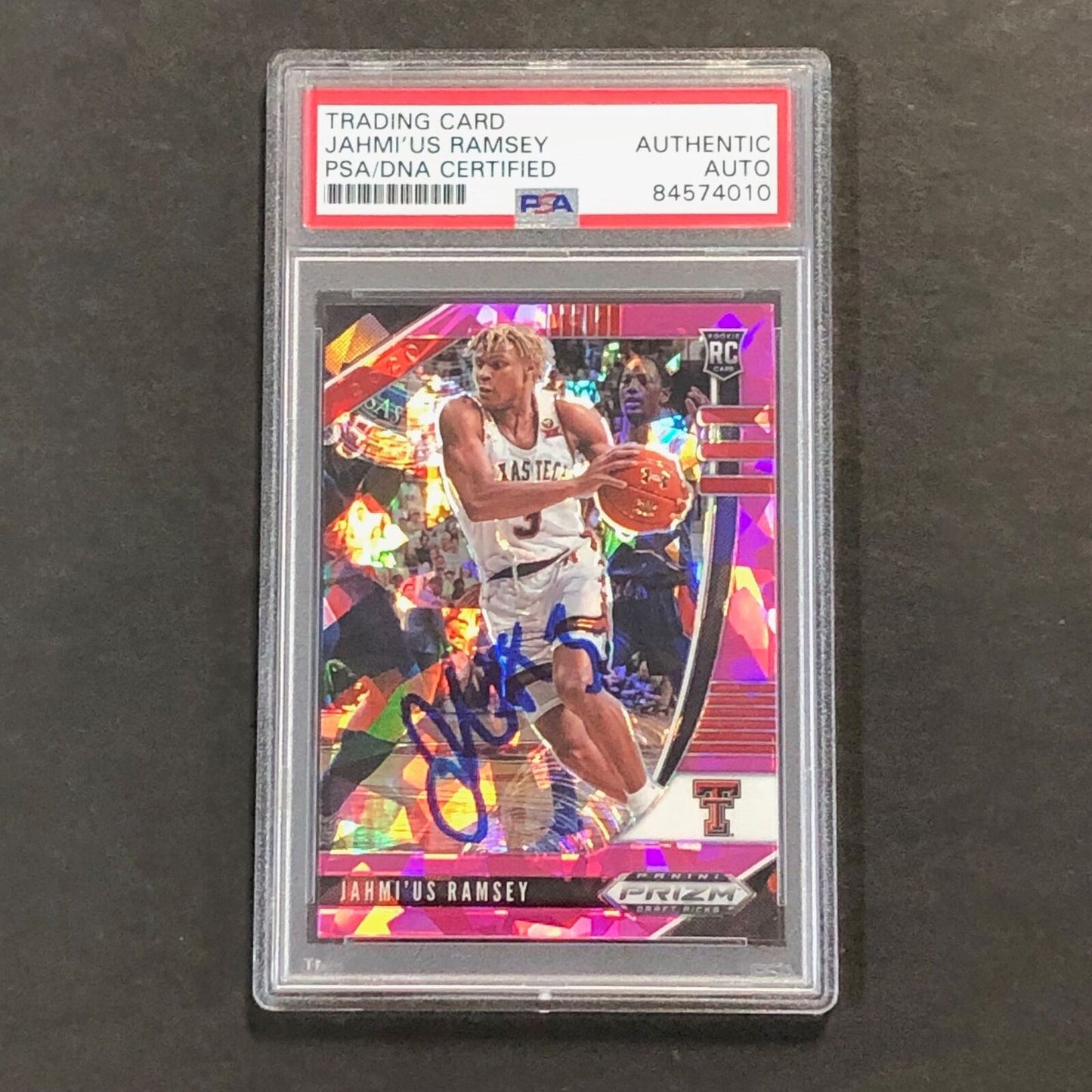 2020 PANINI Prizm Draft Picks Pink Ice #65 Jahmius Ramsey Signed Card AUTO PSA S