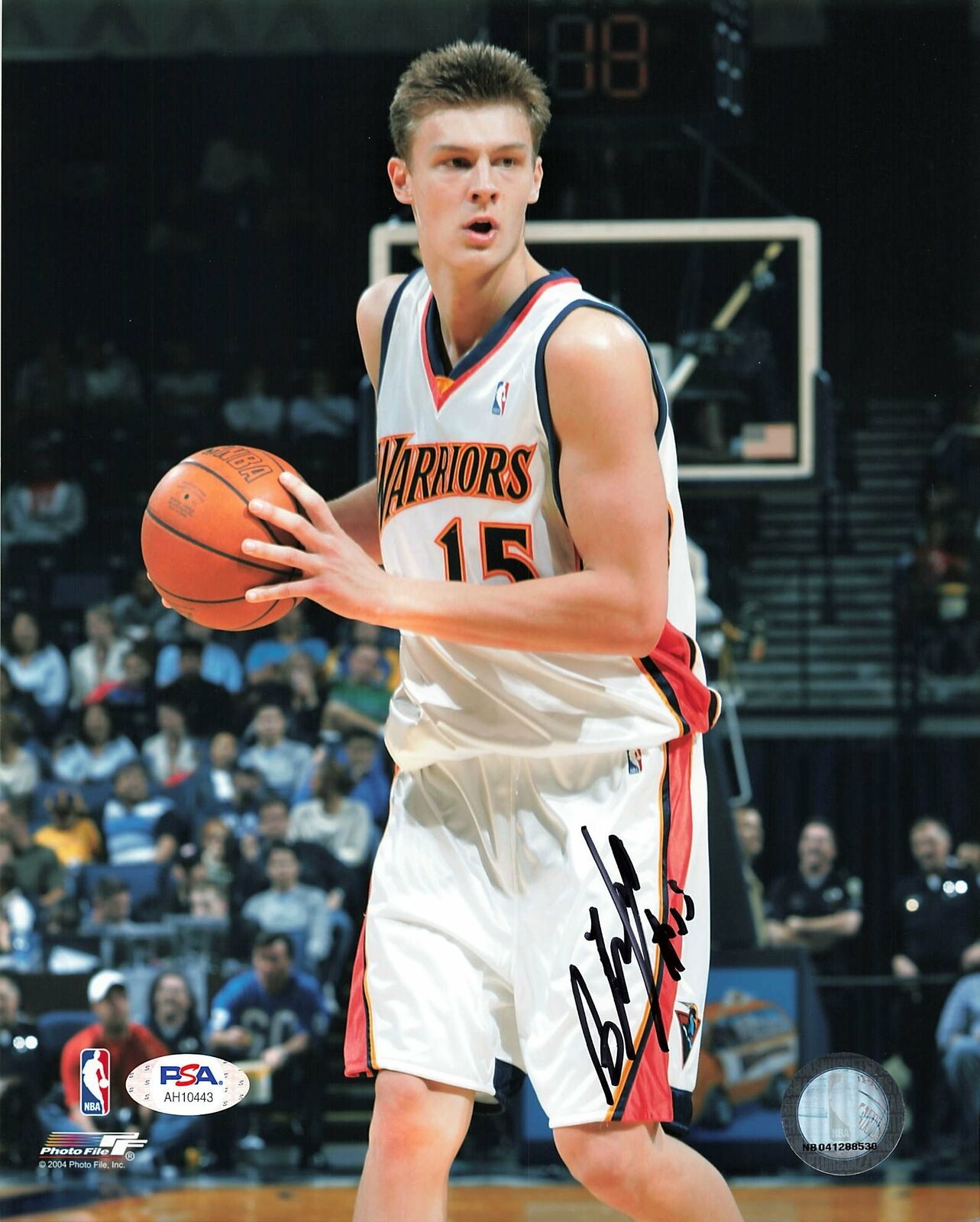 Andris Biedrins signed 8x10 photo PSA/DNA Warriors Autographed