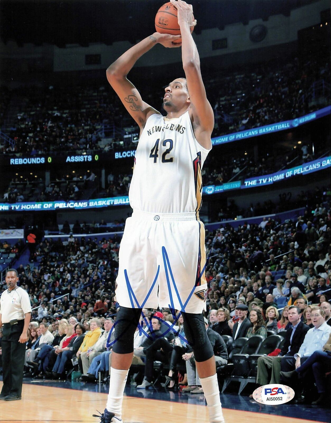 Alexis Ajinca signed 8x10 photo PSA/DNA New Orleans Pelicans Autographed