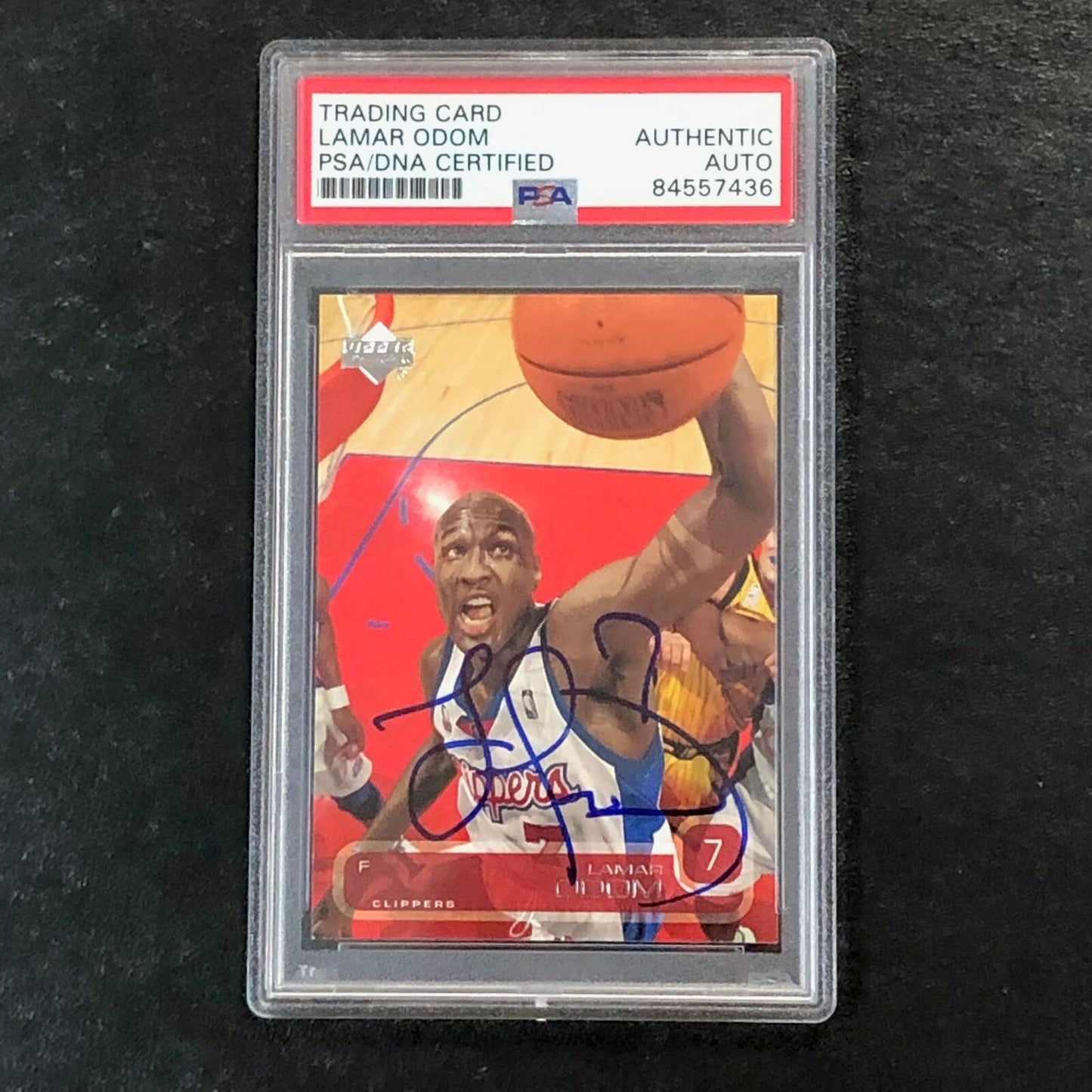 2002-03 Upper Deck #62 Lamar Odom Signed Card AUTO PSA Slabbed Clippers