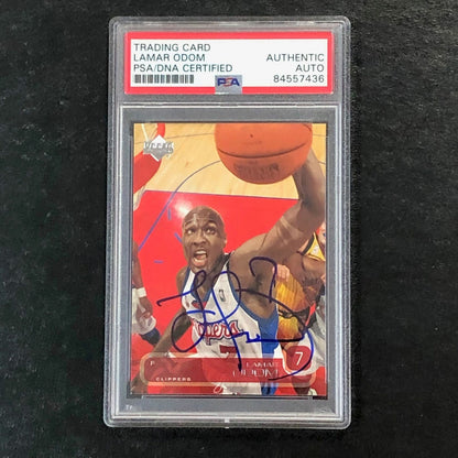 2002-03 Upper Deck #62 Lamar Odom Signed Card AUTO PSA Slabbed Clippers