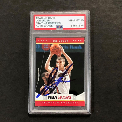 2012-13 NBA Hoops #255 Jon Leuer Signed Card AUTO 10 PSA Slabbed Rockets