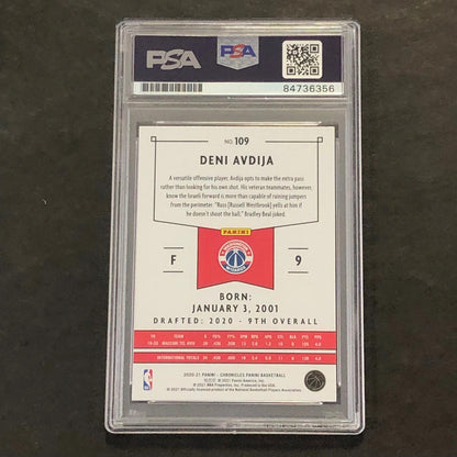2020-21 Panini Chronicles #109 Deni Avdija Signed AUTO PSA Slabbed RC Wizards