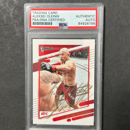 2022 Panini Donruss #173 Aleksei Oleinik Signed Card AUTO PSA Slabbed UFC