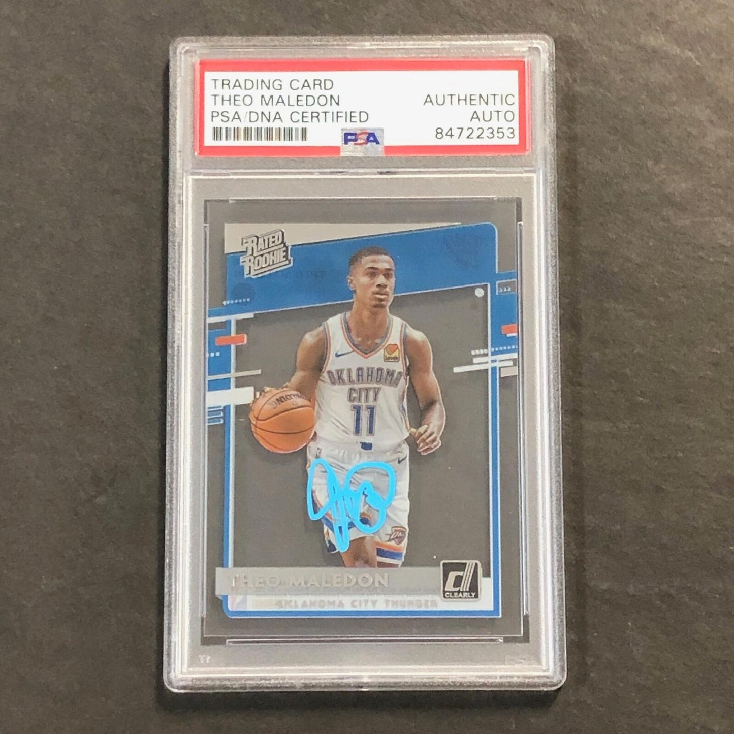 2020-21 Panini Clearly #60 Theo Maledon Signed Card AUTO PSA Slabbed RC Thunder