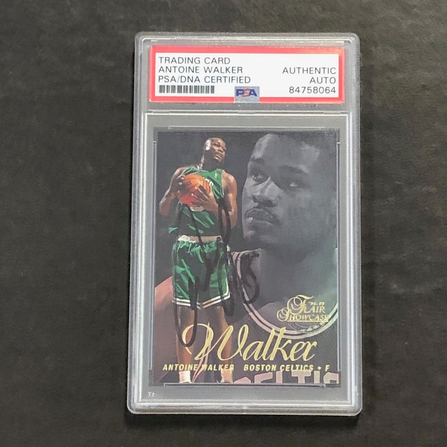 1996-97 Flair Showcase Row 2 Antoine Walker Signed Card AUTO PSA Slabbed Celtics