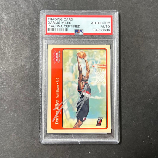 2004 Fleer NBA Properties #98 Darius Miles signed Card Auto PSA Slabbed Trailbla