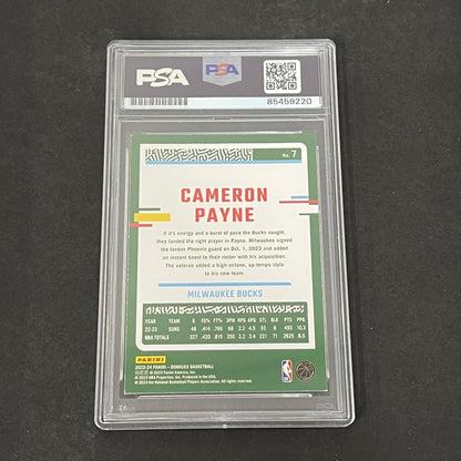 2023-2024 Panini Donruss #7 CAMERON PAYNE Signed Card AUTO PSA Slabbed Milwaukee