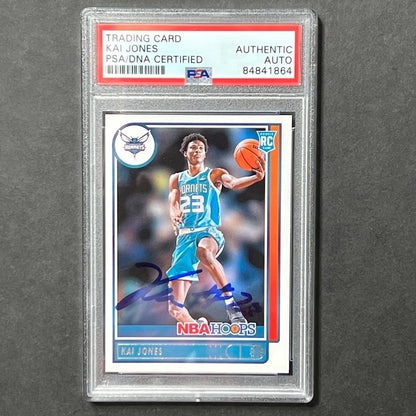 2021-22 Panini NBA Hoops #230 Kai Jones Signed AUTO PSA Slabbed Hornets