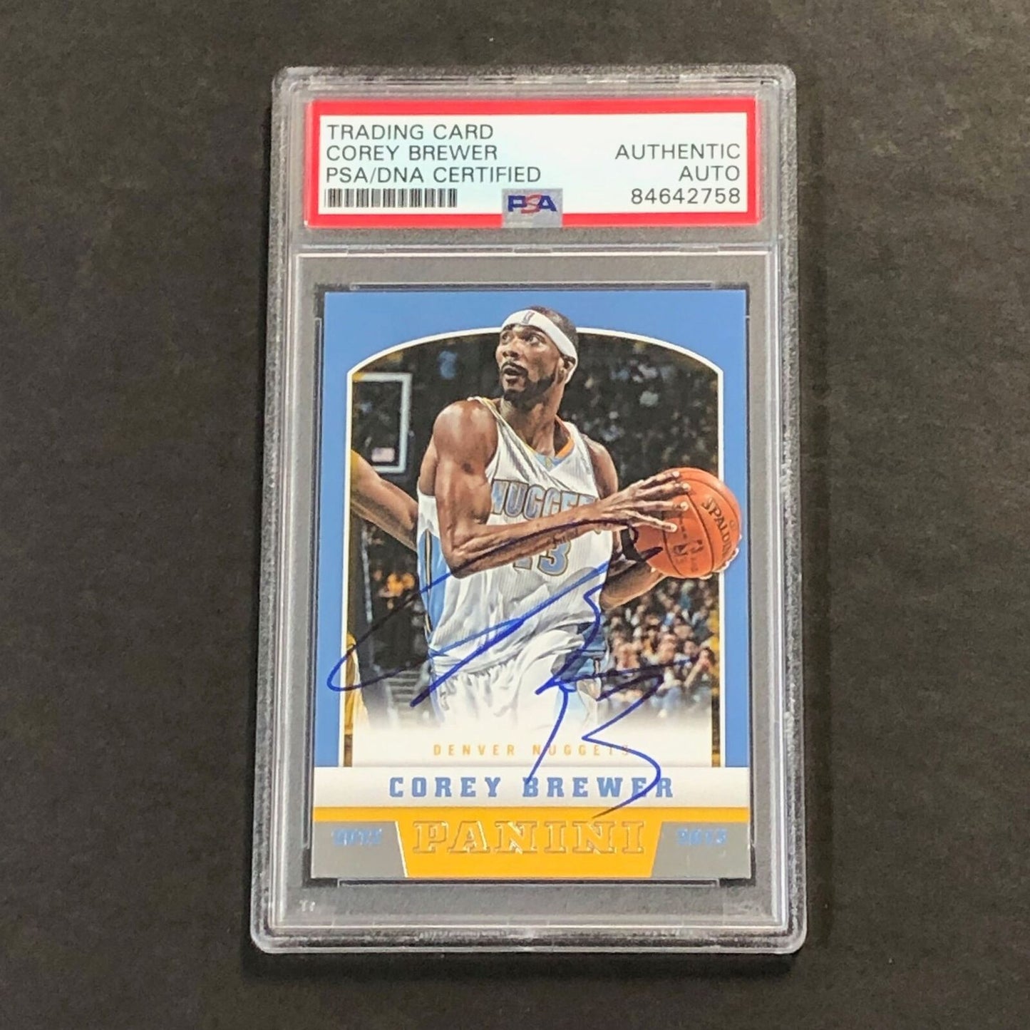 2012-13 Panini #35 Corey Brewer Signed Card AUTO PSA Slabbed Nuggets