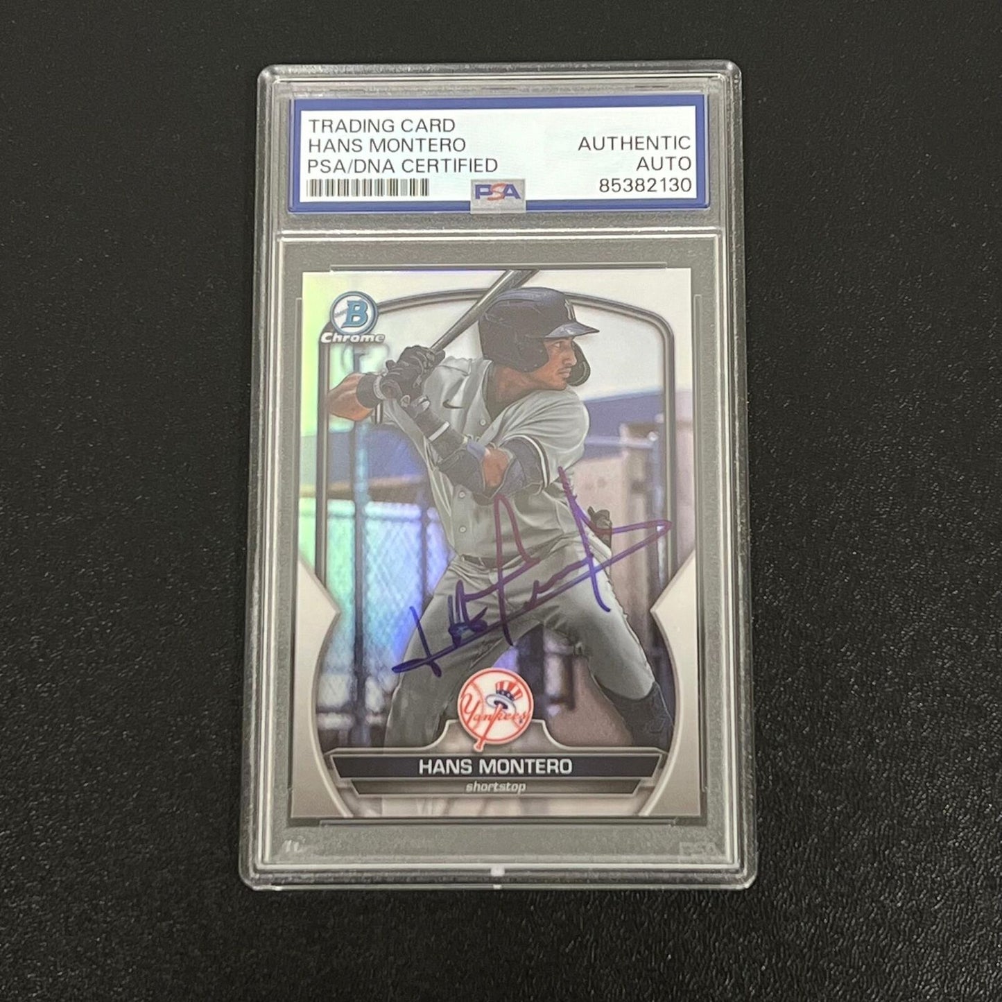 2023 Topps Chrome #BDC-12 Hans Montero Signed Card AUTO PSA Slabbed New York Yan