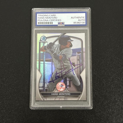 2023 Topps Chrome #BDC-12 Hans Montero Signed Card AUTO PSA Slabbed New York Yan