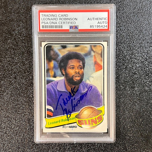 1969 TOPPS #95 Leornard Robinson Signed Card PSA Slabbed Auto Suns